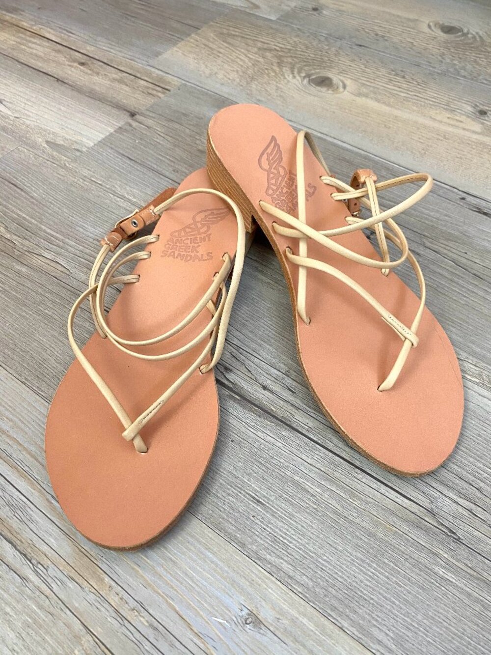 Ancient Greek Sandals Tan Strappy Sandals Size 38